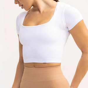 Ensembles sexy pour femmes : T-shirts courts et shorts – Marque privée, couleur unie, style vintage, logo personnalisé, deux pièces, 100 % coton, vente en gros - Product Image 3
