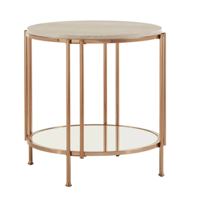 Customized Corner <b>Table</b> Luxury Furniture Marble Top Round <b>Side</b> <b>Table</b> <b>Gold</b> Plated for Living Room, Hotel, Office Home Designer - Product Image 5