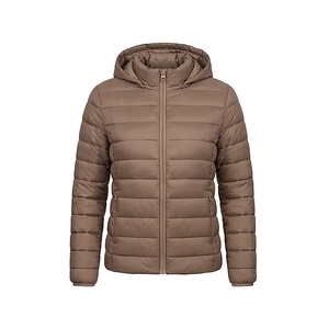 Hooded Quilted Waterproof <b>Bubble</b> Jacket Black Full Sleeve Winter Windproof Cotton Shell Knitted Fabric Polyester Filling Stand - Product Image 1
