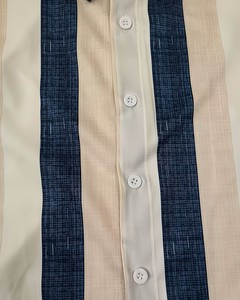 Conjunto de 2 piezas informal para hombre, camisa de manga corta a rayas con estampado tejido y pantalones cortos con cordón, para verano - Product Image 6