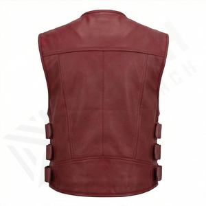 Chalecos de cuero para hombre NAI-5084B, chaleco de moda estilo motociclista, ropa de protección para motociclistas, color personalizado. - Product Image 2