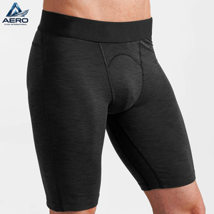 Customized Made Durable Lightweight High-Waist Stretch Cycling Black Solid Color Comfortable Knit Fabric <b>Men</b> <b>Compression</b> <b>Shorts</b> - Product Image 5