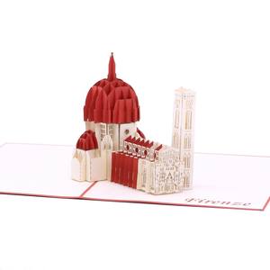 Tarjeta de felicitación arquitectónica, tarjeta 3D emergente, regalo para extranjeros, tarjetas emergentes temáticas hechas a mano, tarjeta 3D emergente, tarjeta de felicitación especial. - Product Image 2