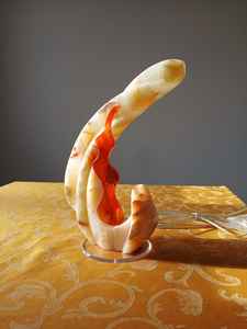 Lampe Sculpturale en Onyx Rose avec Verre – Décoration Intérieure Élégante, Éclairage Artistique Unique en Pierre Naturelle, Pièce d'Accent Faite à la Main - Product Image 6