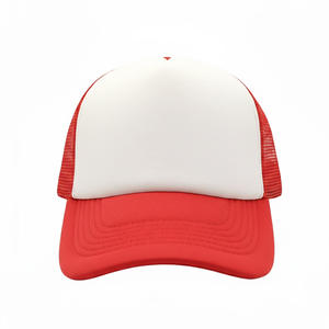 Casquette Trucker en Maille Rouge et Blanche Personnalisable, Casquette Snapback 5 Panneaux en Mousse de Haute Qualité pour Hommes et Femmes, Casquette de Baseball Vierge avec Logo Personnalisé - Product Image 2