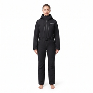 Traje de esquí de nieve de una pieza para mujer, impermeable, a prueba de viento, transpirable, con capucha, mono de nailon - Product Image 1
