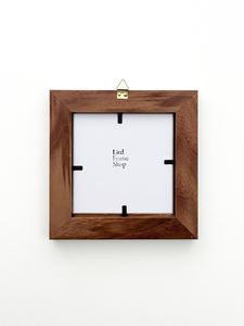 Walnut Wood <b>Frame</b> with Round Canvas Mat Window / Handmade <b>Square</b> Picture <b>Frame</b> / Wall & Shelf Decor / Minimalist Home Decor - Product Image 2