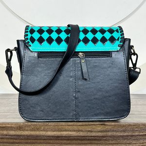 กระเป๋าสตางค์ผู้หญิงลายหมากรุกหนังวัวเครื่องมือทำด้วยมือมาใหม่พร้อมการ์ดเล่นสะพายข้างและสะพายไหล่ - Product Image 5