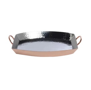 Plateau de service rectangulaire en cuivre martelé, élégant, 2 pièces, vaisselle de cuisine, article de qualité supérieure, compatible lave-vaisselle - Product Image 3