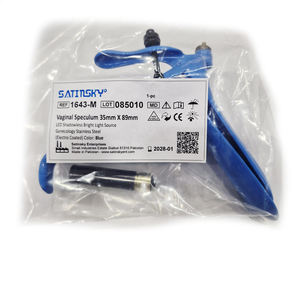 <b>Blue</b> Electro Coated Vaginal Speculum Reusable Manual <b>LED</b> Shadow Less Bright <b>Light</b> CE Certified Class III Gynecology Stainless - Product Image 1