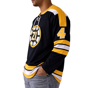 Camiseta de fútbol americano de malla negra y amarilla para hombre, estilo oversize, jersey deportivo de manga larga personalizado para compradores estadounidenses - Product Image 3