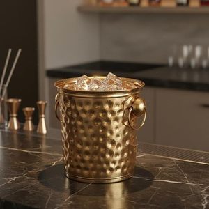 Bulk Large Capacity Hammered Stainless Steel Ice Bucket Gold Finish Rust Resistant Party <b>Drink</b> Beverage <b>Cooler</b> Champagne Bucket - Product Image 1