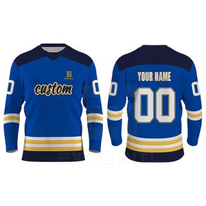 Maillot de hockey sur glace personnalisé avec nom et numéro pour hommes, 100% polyester, sublimation, manches longues, uniforme d'équipe, vente en gros, OEM, ensemble professionnel pour jeunes et adultes - Product Image 3
