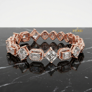 Bracelet tennis en argent 925 avec diamants de laboratoire ronds, classique, élégant, luxueux, bijoux fins pour femmes, cadeau scintillant pour mariage ou fête - Product Image 2