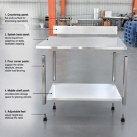 Table de travail en acier inoxydable en gros pour restaurant, hôtel, traiteur, cuisine commerciale, table de préparation, distributeur, approvisionnement en vrac