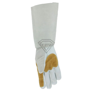 Custom Beekeeping <b>Gloves</b> Premium Goatskin Leather Cotton Canvas <b>Long</b> Cuff Protective Bee Keeper Safety Work <b>Gloves</b> - Product Image 5