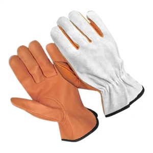 Top Quality Cowhide Grain and Split Leather Driving Work <b>Gloves</b> Heavy Duty Soft and Comfortable Long-Lasting Abrasion Resistant - Product Image 2