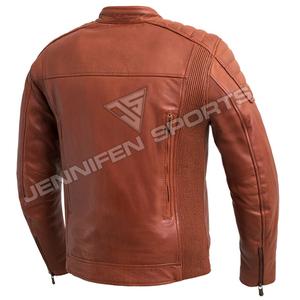 Blouson en cuir de motard pour homme, coupe slim, imperméable et chaud, collection Hiver 2026 - Product Image 5