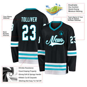 Custom Made Men's Adult Ice Hockey Practice Jersey Anti-Bacterial Quick Dry Sublimation Printed 100% <b>Polyester</b> OEM Service - Product Image 2
