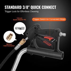 Limpiador de Superficies de Acero Inoxidable de 20 Pulgadas para Lavadora a Presión, 4500 PSI Máx., Conector de 3/8 Pulgadas con Asas y Ruedas - Product Image 3