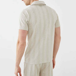 ชุดเซ็ต 2 ชิ้น เสื้อโปโลและกางเกงขาสั้นสำหรับฤดูร้อน ผลิตตามสั่ง (OEM) สำหรับเสื้อผ้าผู้ชาย ไซส์พลัส สไตล์ไฮสตรีท ผ้าฝ้าย - Product Image 4