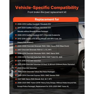 Kit de réparation de frein avant pour Cadillac Escalade/Escalade ESV 2008-2016, compatible également avec les modèles 2017-2020 - Product Image 2
