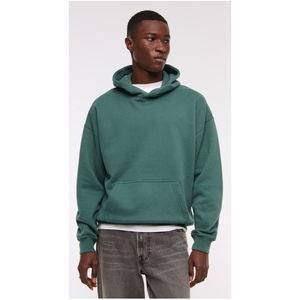 Sudadera con Capucha Extra Grande Unisex INDEX, Verde Sólido, Algodón French Terry, Estilo Casual para Otoño, con Diseño de Bolsillo Frontal - Product Image 5