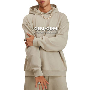 Fabricantes de sudaderas con capucha unisex personalizadas de algodón 100% grueso para marcas de ropa |   Suéter de Invierno con Hombros Caídos |   Color Sólido - Product Image 2