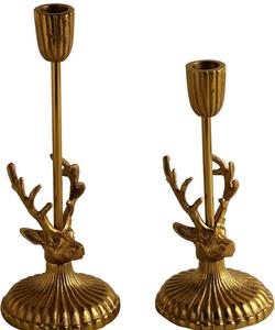 Candelabro con Cabeza de Ciervo de Metal Dorado, Forma Cilíndrica, Resistente al Calor, Decoración para el Hogar - Product Image 2