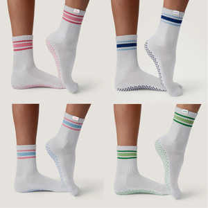 Chaussettes courtes pour femmes, rayées, en coton, antidérapantes, avec logo personnalisable pour Brand Studio - Product Image 3