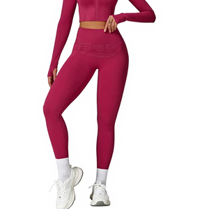 Pantalones de fitness de talla grande, ajustados, de cintura alta, transpirables, de secado rápido, con diseño a cuadros, para correr descalzo, tipo leggings de yoga. - Product Image 2
