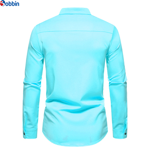 Camisa Casual de Hombre, Nuevo Estilo, Tejido Transpirable y Suave, Cuello Alto, Colores de Moda, Manga Larga, Precio Razonable - Product Image 2