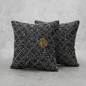 Funda de Almohada Cuadrada con Cuentas Grises y Negras, Lentejuelas de Perlas, Bordado Hecho a Mano, Diseño Personalizado de Fábrica, Lujo, Venta al por Mayor, Exportación - Product Image 1