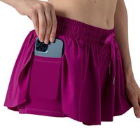 Shorts de cheerleader 2-en-1 personnalisés avec logo, taille haute élastique, extensibles dans quatre directions, respirants et à séchage rapide |   Papillon pour femmes