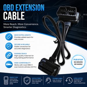 สายต่อขยาย OBD2 แบบ 16 พิน ตัวผู้-ตัวเมีย สำหรับเครื่องมือสแกนวินิจฉัยยานยนต์และการทดสอบยานยนต์ - Product Image 5