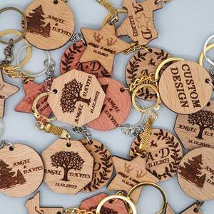 Custom Bulk Keychains, Wooden Keychain Favors, Communion Gifts Personalize, <b>Keyrings</b> Christmas Gifts - Product Image 2