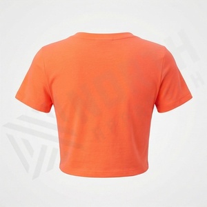 Camiseta de Manga Corta con Cuello en V para Mujer, Algodón Orgánico de Lujo, Preencogido, Suave, Transpirable, Ajuste Premium, Color Personalizado - Product Image 2