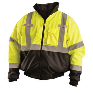 New Arrival Reflective Safety Winter Bomber <b>Jacket</b> Stand Collar Front <b>Workers</b> OEM ODM Service Waterproof Canvas Work Wear Men - Product Image 4