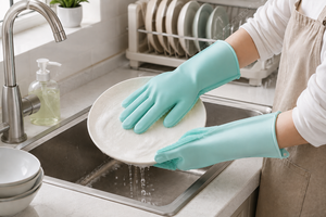 Reusable dishwashing kitchen waterproof <b>silicone</b> cleaning <b>gloves</b> - Product Image 5