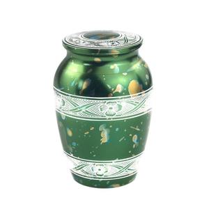 Elegante Urna Funeraria Verde Esmeralda para Cenizas Humanas, Urna Funeraria Artesanal para Adultos con Borde y Tapa Decorativos de Latón - Product Image 6