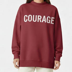 Oversized <b>Mock</b> Neck Trendsetter Pullover Casual Edge Streetwear Fleece Sweatshirt with Embroidery and Badge Lounge Essential - Product Image 1