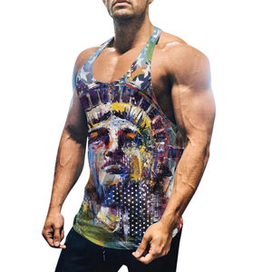 Débardeurs de sport pour hommes à contraste de couleurs sublimées, en coton/polyester respirant à séchage rapide, personnalisables en gros - Product Image 5