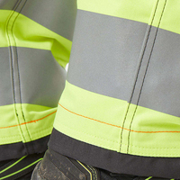 Pantalon cargo tricoté décontracté pour homme de haute qualité avec cordon de serrage, vêtement de travail de sécurité réfléchissant, multi-poches, teint uni, fin