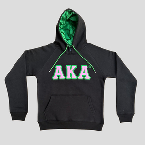 Sudadera con Capucha Divine Nine Greek Custom Clothing Manufacturer AKA 1908, Bordado Chenille, Sudaderas Alpha Kappa Alpha para Mujer - Product Image 5
