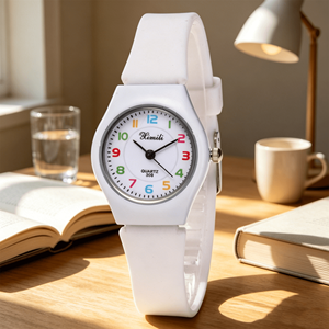 Relojes infantiles rosas. Reloj de cuarzo con esfera redonda para niñas, bonito, para regalo, para la vida diaria - Product Image 3
