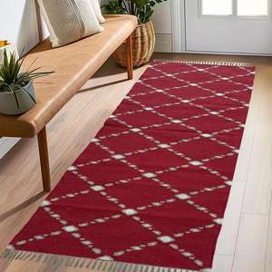 พรมผ้าฝ้ายถักมือแบบทันสมัยขนาด2.5x8ฟุตพลิกกลับได้และกันลื่นสำหรับการตกแต่งภายในบ้านที่ทันสมัย - Product Image 1