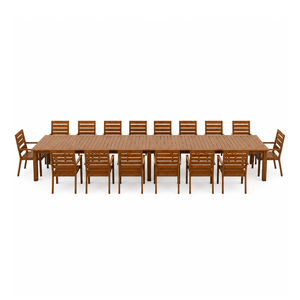 Mesa de Comedor Moderna de Madera Sólida para Exteriores, para Hotel, Resort, Villa, Patio, Jardín, Restaurante, Muebles Comerciales - Product Image 2