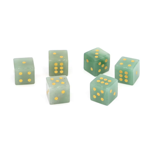 Stone Green aventurine D6 <b>Dice</b> Cube Natural Gemstone Crystal Stone D6 <b>Dice</b> Engraved Stone Custom <b>Dice</b> <b>Sets</b> - Product Image 1