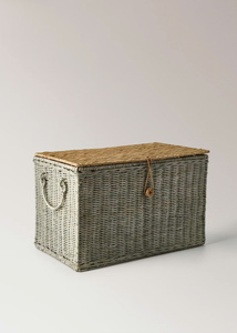 Handwoven Rattan Basket With Lid <b>Large</b> Home Organization Basket Decorative Display Storage <b>Bin</b> - Product Image 2