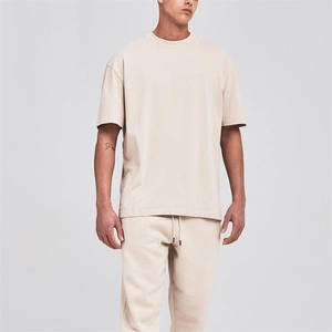 เสื้อยืดสีงาช้างวินเทจสุดหรู ล้างสีแล้ว พิมพ์โลโก้ได้ตามต้องการ แขนสั้น ไซส์ใหญ่ เสื้อยืดฤดูร้อนสำหรับผู้ชาย - Product Image 4